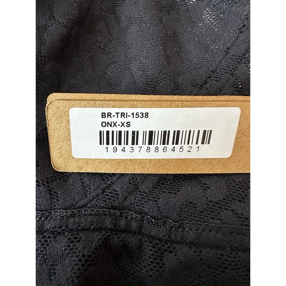 SKIMS Logo Mesh Triangle Bralette Womens XS Black‎ Romantic Sexy Gothic Onyx New - Picture 4 of 7